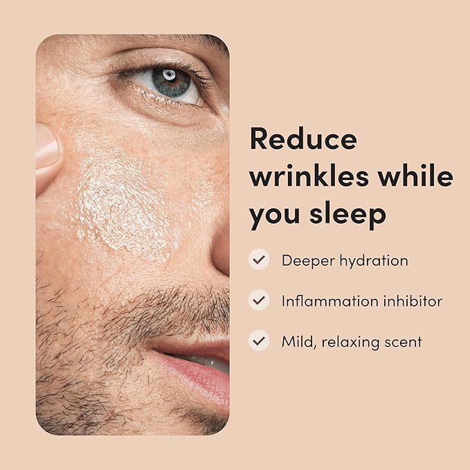 hims Goodnight Wrinkle Cream for Men - Hydrating Men's Face Moisturizer with Hyaluronic Acid, Shea Butter & Caffeine - Reduces Wrinkles While You Sleep - 1 fl oz