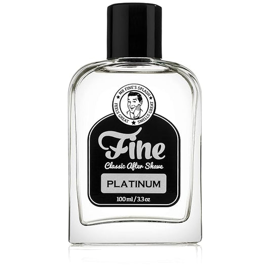 Mr. Fine Men's Aftershave - Platinum Fragrance, Soothing & Toning Post Shave Balm, Calms Razor Burn, Classic Barbershop Feel, Alcohol-Based Formula, Gentle for All Skin Types, 100ml