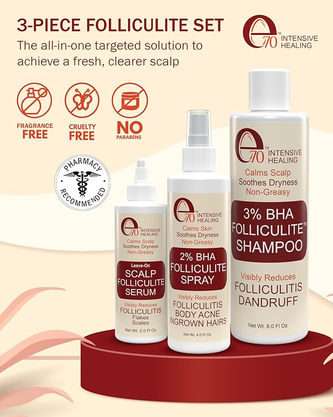 3% BHA Folliculite Shampoo - Clarifying Shampoo with Salicylic Acid, Tea Tree Oil & Chamomile Extracts - Ideal for Flaky, Irritated & Dry Itchy Scalp, 8 fl. oz