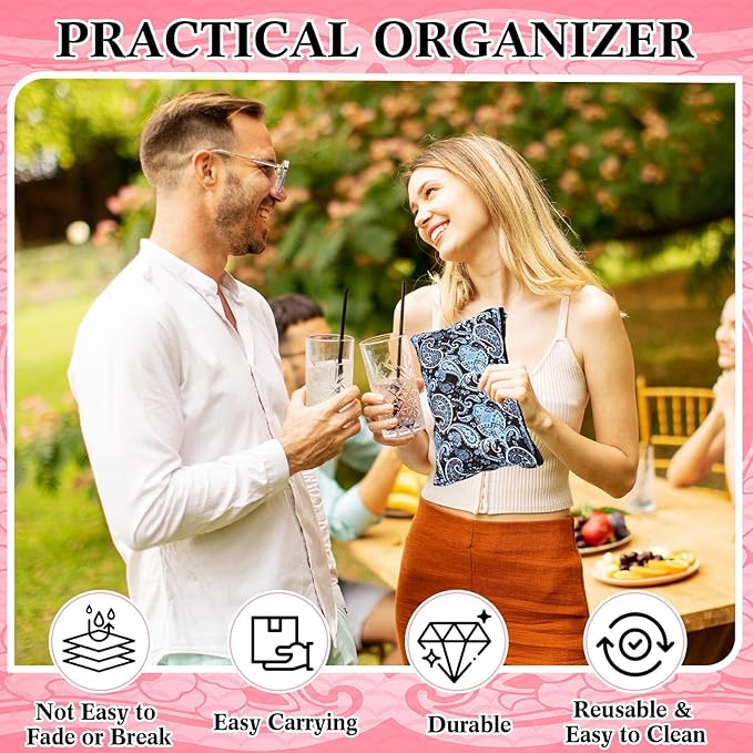 24 Pieces Makeup Bags Bulk Canvas Cosmetic Bags Purse Organizer Zipper Cosmetic Pouch Portable Travel Toiletry Pouch for Women Men Gifts, 7 x 4 Inch (Paisley)