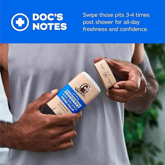 Dr. Squatch Manly Soap and Deodorant Variety Pack - Handmade with Organic Oils, Aluminum-Free - Summer Citrus and Fresh Falls - Men's Natural Soap