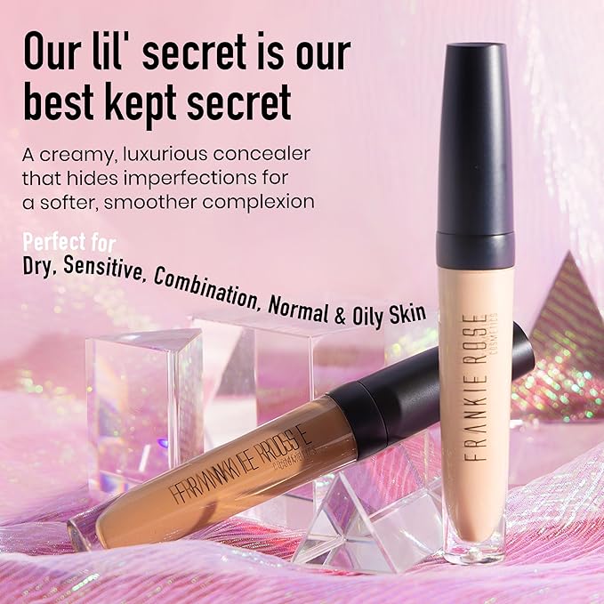Frankie Rose Cosmetics Our Lil' Secret Concealer Sweat-Proof & Matte Under Eye Concealer, Long Lasting Full Coverage For Fine Lines, Dark Circles & Hide Imperfections - Ginger