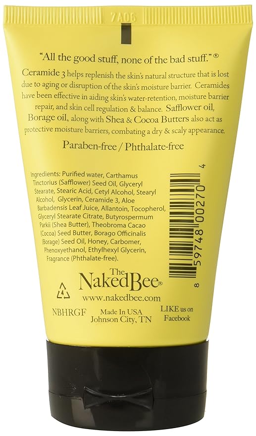 The Naked Bee Grapefruit Blossom Honey Hand Cream (8 oz) Intensive Nourishing Cream for Smoother and Softer Hand - Unscented Deep Moisture and Repair for Dry Skin