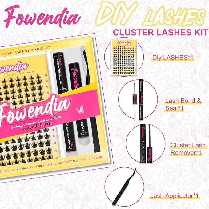 Manga Lash Clusters Kit 8-14mm Eyelash Clusters DIY Lash Extension Kit Waterproof Anime Lashes Ultra-Thin Invisible Band 0.3mm Cluster Eyelash Extensions, California Sunset Short-Kit