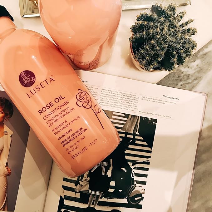 Luseta Rose Oil Shampoo and Conditioner Set for Fine and Dry Hair, 2x33.8oz