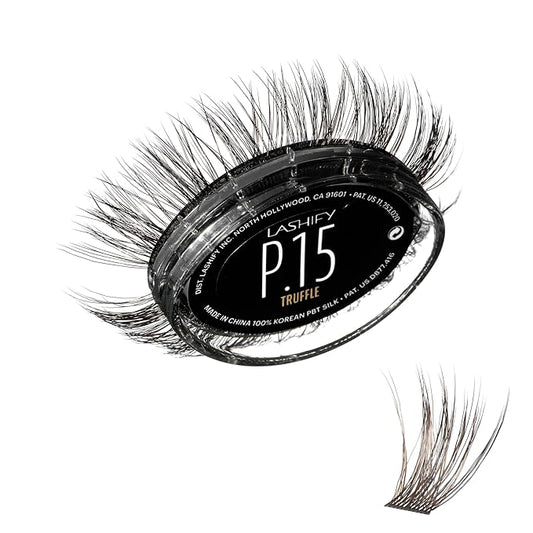 Lashify Plushy 15mm Gossamer Lashes in Truffle Color, Easy DIY False Lashes for a Voluminous Yet Still Natural Look