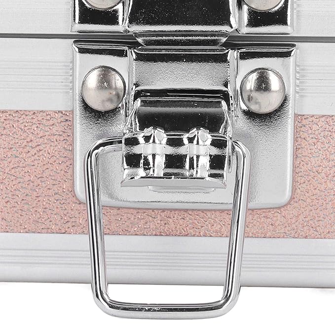 Nail Drill Bit Holder Storage Box, Multi Hole Nail Drill Bits Stand Displayer with Transparent Flip Cover, Nail Bits Organizers Container (Dazzling Gold)