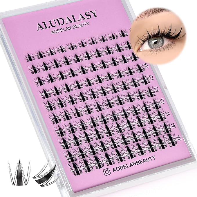 Manga Lash Clusters Kit 8-16MM C Curl Natural False Eyelashes Clusters with Invisible Clear Band | Wispy Spike Lashes & Waterproof Bond/Seal Kit for Anime Look At-Home Use