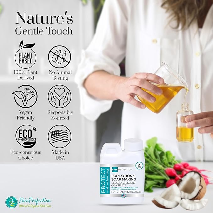 Skin Perfection Leucidal Liquid Complete - Ideal Water Based Moisturizer & Lotion Making Supplies - Natural Preservative Alternative with Root Ferment Filtrate, Lactobacillus & Coconut Fruit Extract