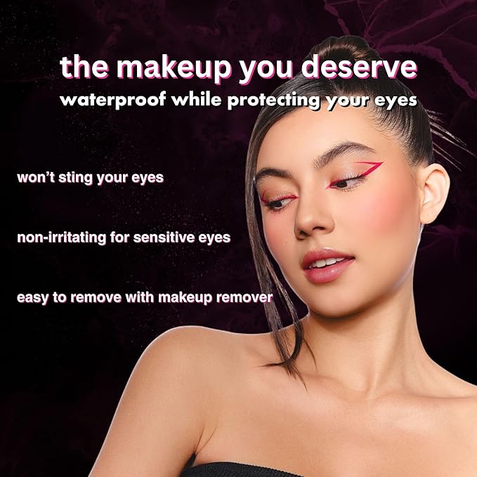 Catfish Liquid Eyeliner, Waterproof Liquid Eyeliner, Long Lasting Makeup with Fine Brush Tip Easy Apply Satin Finish, Smudge-Proof & Transfer-Proof - Mommy (Pink)