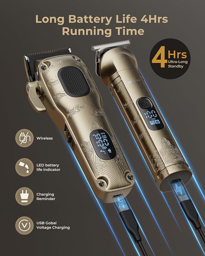 Hair Clippers for Men Professional, Cordless Hair Clippers for Hair Cutting, Mens Clippers and Trimmers Set, Electric Hair Trimmer for Men with Package Box