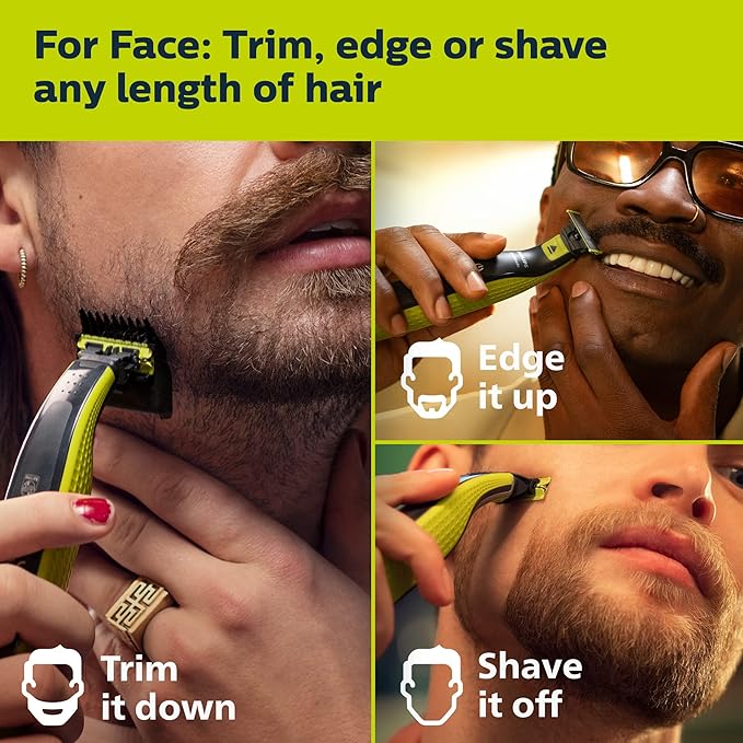 Philips Norelco OneBlade 360 Blades, Genuine Replacement Blades for OneBlade Electric Shaver and Trimmer, Durable Stainless Steel, Trim, Edge and Shave, 3 Pack, QP430/80