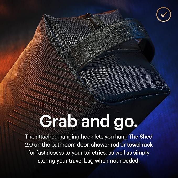 MANSCAPED® The Shed 2.0 Toiletry Bag, Premium Quality Men's Travel Bag, Stylish Organization and Hassle-Free On-The-Go Dopp Kit, Water-Resistant to Protect Your Grooming Tools & Accessories
