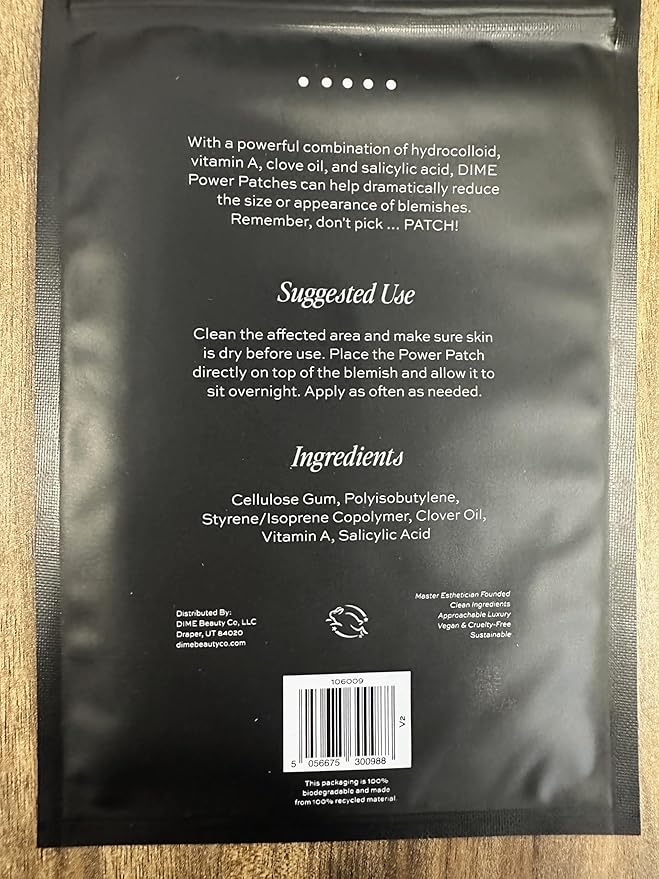 DIME Beauty Power Patch, 72 Count - Hydrocolloid Pimple Patches, Zit Spot and Blemish Aid with Salicylic Acid, Vitamin A, and Clove Oil
