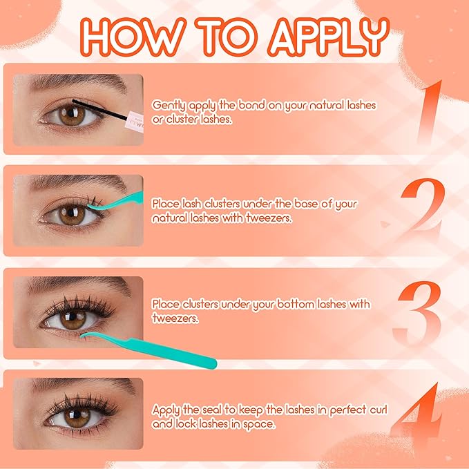 GEMERRY Lash Clusters Mink Cluster Lashes 2 Styles 8-12mm Cluster Eyelash Extensions Soft Comfortable Lash Extension Clusters DIY Eyelash Clusters for Beginners Ultra Thin Invisible Lash Band