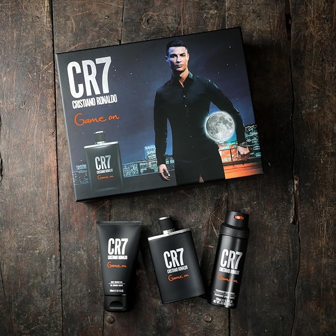 Cristiano Ronaldo Game On for Men - 3 Pc Gift Set 3.4oz EDT Spray, 5.1oz Shower Gel, 4.1oz Body Spray