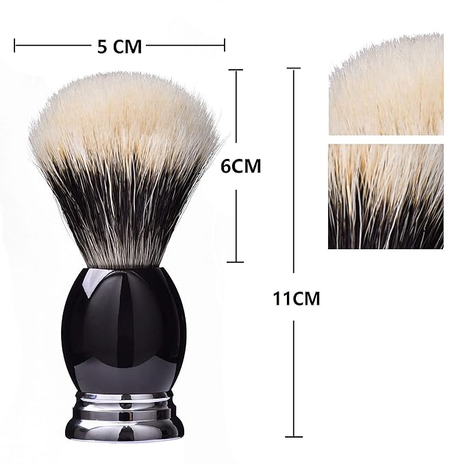 JEQUIL&CORENVEO Fine Silvertip Badger Bristle Shaving Brush, With Heavy Weight Resin Base (Curved Top)