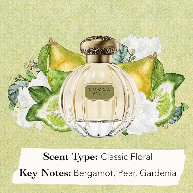 Tocca Florence Perfume Set for Women, 100 ml (3.38 oz) + 10 ml (0.34 oz) - Classic Floral, Bergamot, Pear, Gardenia Fragrance ($172 Value)