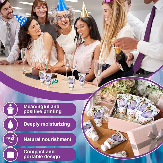 50 Pack Christian Hand Lotion Bulk Gifts for Women Mother Day Bible Mini Travel Hand Lotion Bulk for Stocking Stuffers Gifts Women Church Appreciation Teachers Coworkers(Butterfly)