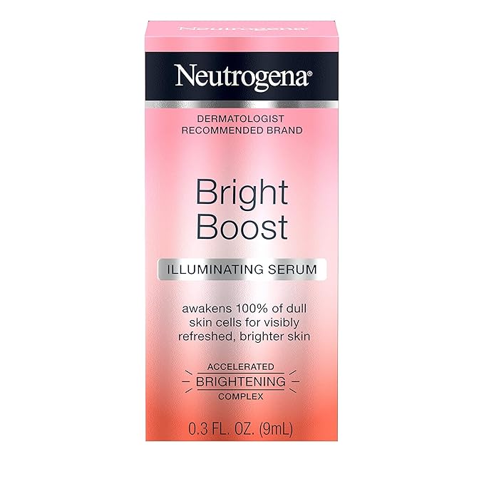 Neutrogena Bright Boost Illuminating Face Serum with Neoglucosamine & Turmeric Extract for Even Skin Tone, Resurfacing Serum for Face to Reduce Dark Spots & Hyperpigmentation, 0.3 fl. oz