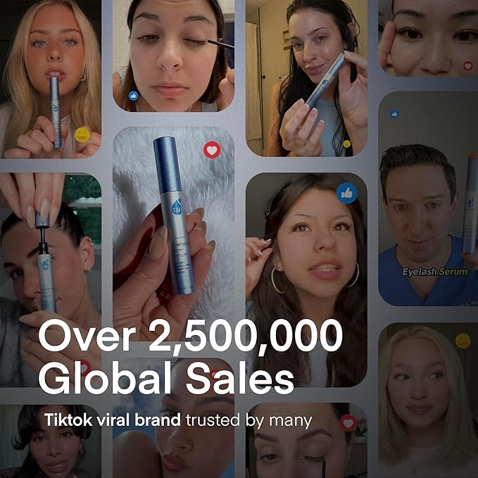 Advanced Eyelash Serum for Thicker, Longer Eyelashes and Eyebrows - Grow Luscious Lashes with Brow Enhancer (3mL)