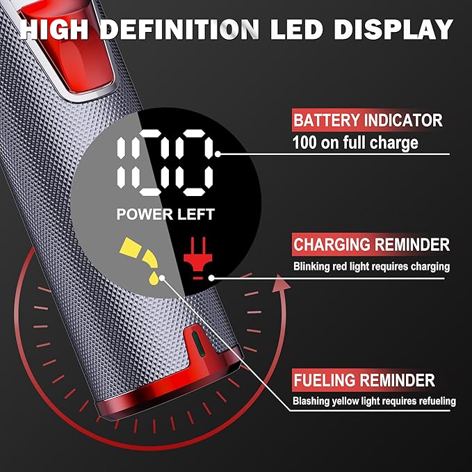 FADEKING Professional 5-Star Cordless ASTRO Clipper for Men - Adjustable Blending, LED Display, Quality Travel Case