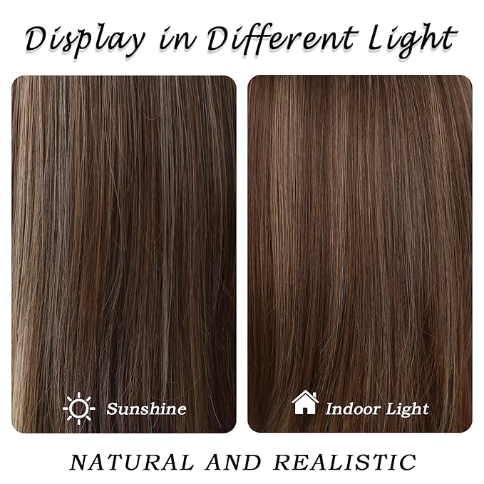 7JHH WIGS Honey Blonde Wig with Bangs Long Brown Wigs for Women,Layered Heat Resistant Synthetic Wigs for Daily Use