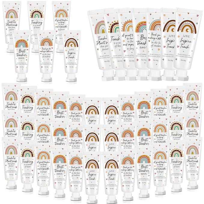 36 Pcs Teacher Appreciation Hand Cream Gifts Boho Rainbow Graduation End the Year Thank You Teacher Gifts for Women Travel Size Hand Cream Christmas Moisturizing Hnad Lotion