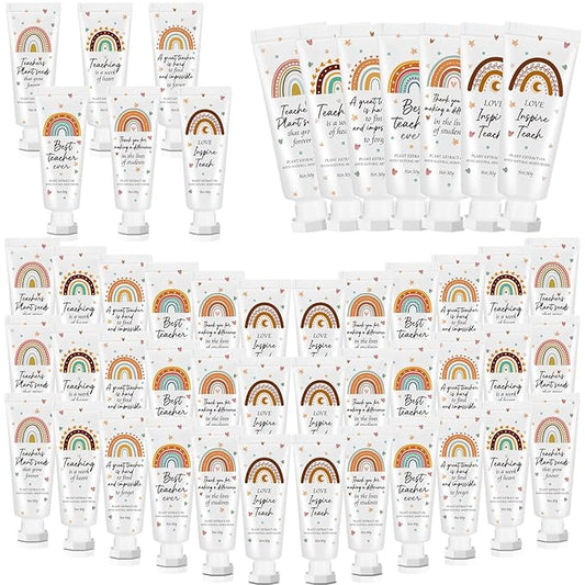 36 Pcs Teacher Appreciation Hand Cream Gifts Boho Rainbow Graduation End the Year Thank You Teacher Gifts for Women Travel Size Hand Cream Christmas Moisturizing Hnad Lotion