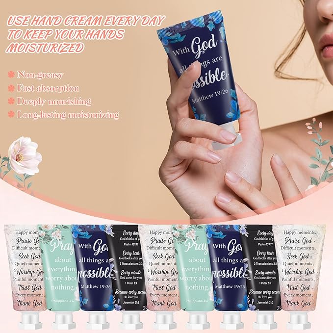 36 Pcs Christian Hand Cream Bulk for Women Mothers Day Church Gifts in Bulk Bible Travel Hand Lotion for Dry Hands Bible Verse Hand Lotion for Mom Grandma Holiday mothers day Gift