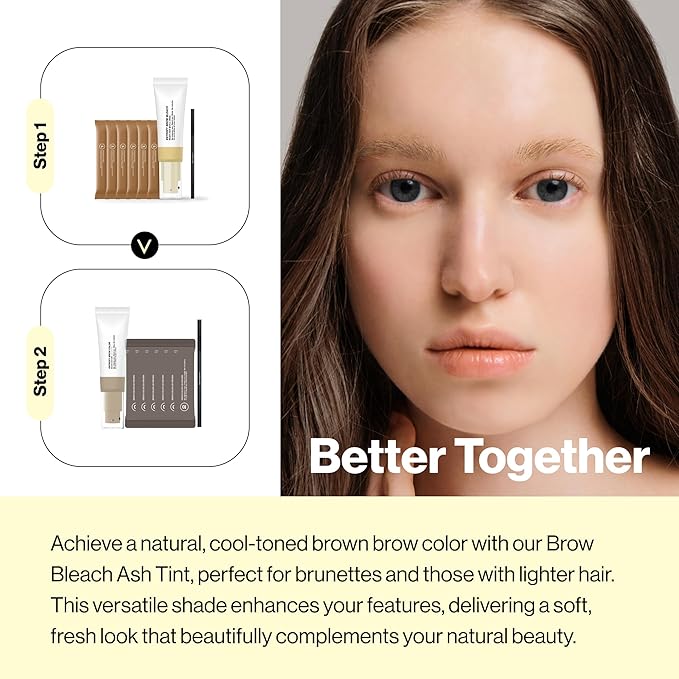 ENTROPY Makeup Brow Bleach Kit, Gentle & Effective Eyebrow Lightening for All Brow Types, Eyebrow Tint Kit, Quick 5-Minute Application, DIY Salon-Quality Results at Home, 6 Applications