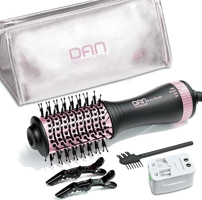 DAN Dual Voltage Hair Dryer Brush, 4 in 1 Blow Dryer Brush and Styler Volumizer