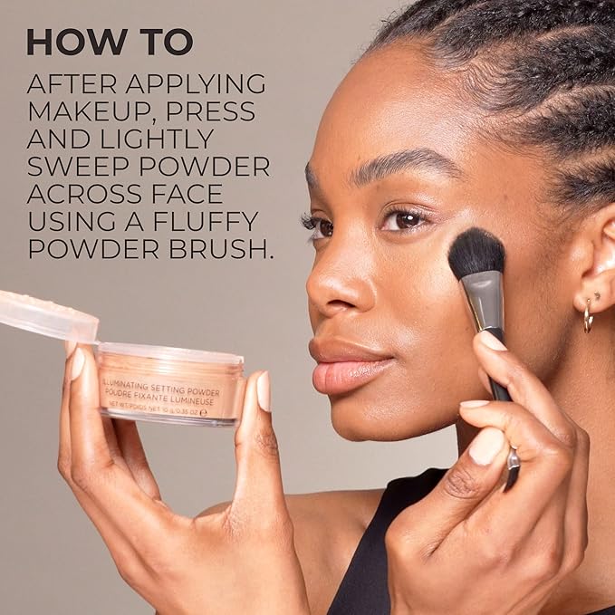 COVER FX Illuminating Setting Powder - Shade Light - Radiant Loose Makeup Finishing Powder - Lock in Makeup - Blurs Fine Lines - Full Size