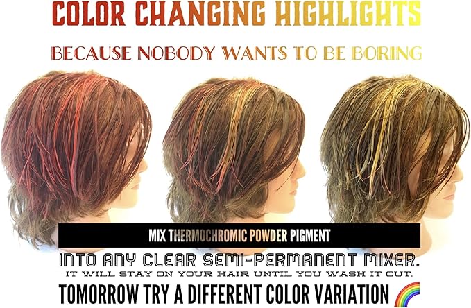 Temperature Activated Thermochromic Color Changing Powder Pigment RED Changing to Yellow at 77F/25C Perfect for Color Changing Slime Nail Art Resin Tumblers Arts Crafts and Science Experiments