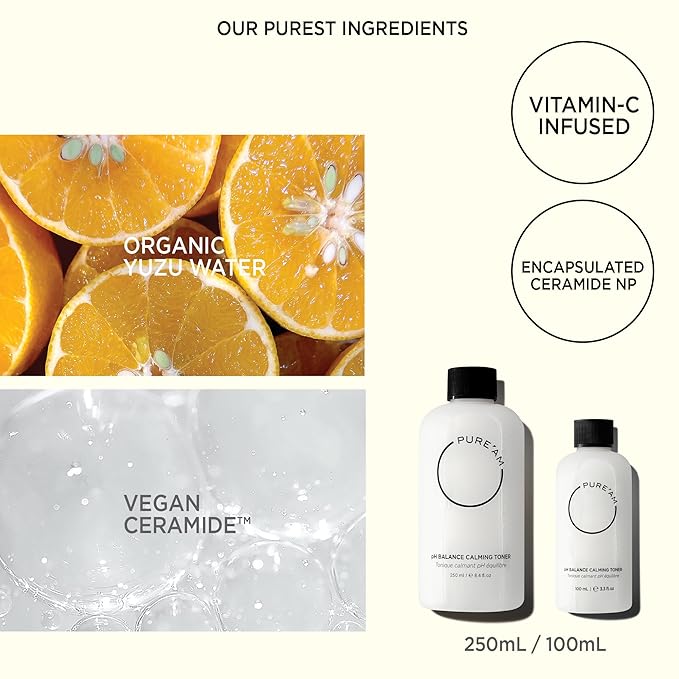 PURE'AM - Korean Toner for Dry Skin - Deeply Hydrating - Hyaluronic Acid & Vegan Ceramides - Korean Skincare Toner for Face, Sensitive Skin - Redness & Acne - 3.3 fl. oz, 100 ml