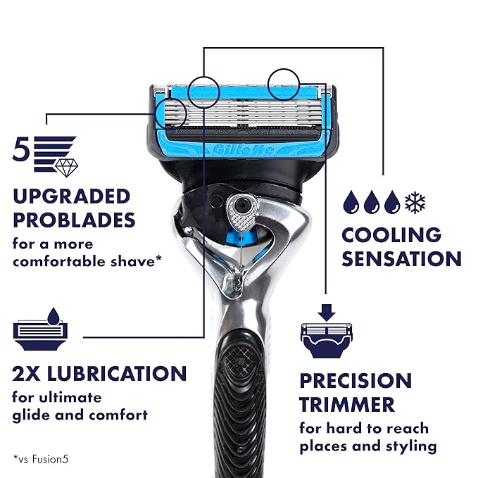 Gillette ProGlide Chill Razor Refills for Men, 8 Blade Refills