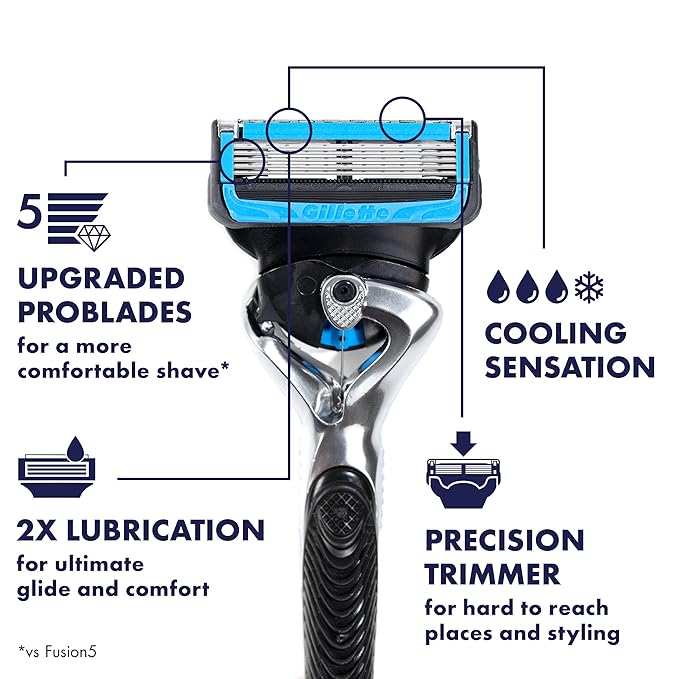 Gillette ProGlide Chill Razor Refills for Men, 4 Blade Refills