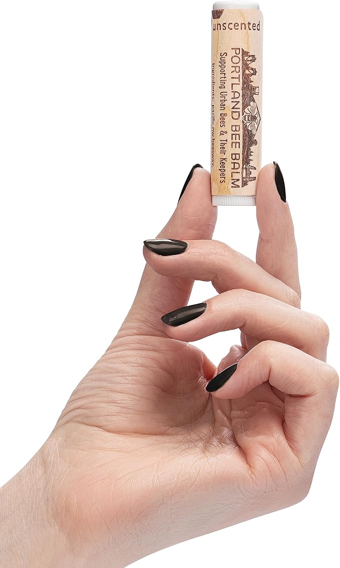 Portland Bee Balm All Natural Handmade Beeswax Based Lip Balm, Unscented 9 Count