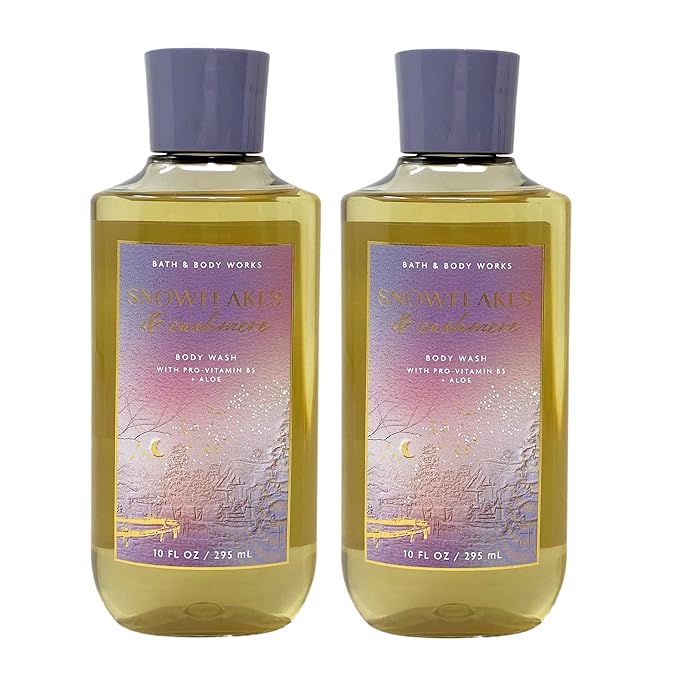 Bath & Body Works Shower Gel, Gift Set of 2, 10oz Each (Snowflakes Cashmere)