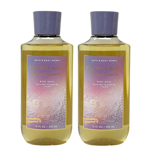 Bath & Body Works Shower Gel, Gift Set of 2, 10oz Each (Snowflakes Cashmere)