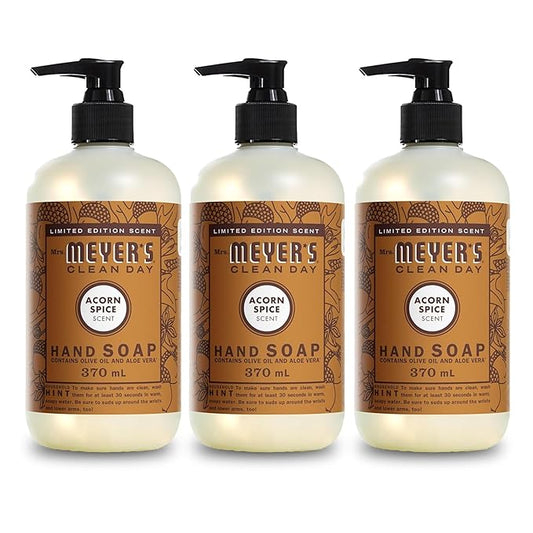 MRS. MEYER'S CLEAN DAY Hand Soap, Acorn Spice, Made with Essential Oils, 12.5 oz - Pack of 3