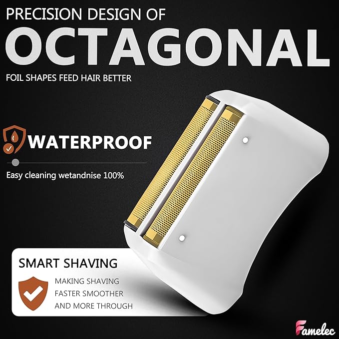 Replacement Heads for Andis Shaver Pro-Foil & Lithium - Super Soft Gold Titanium Cutters for Andis Foil Shaver Replacement TS1 17150 17235 17220 TS2 17200, Compatible with Razor Blades