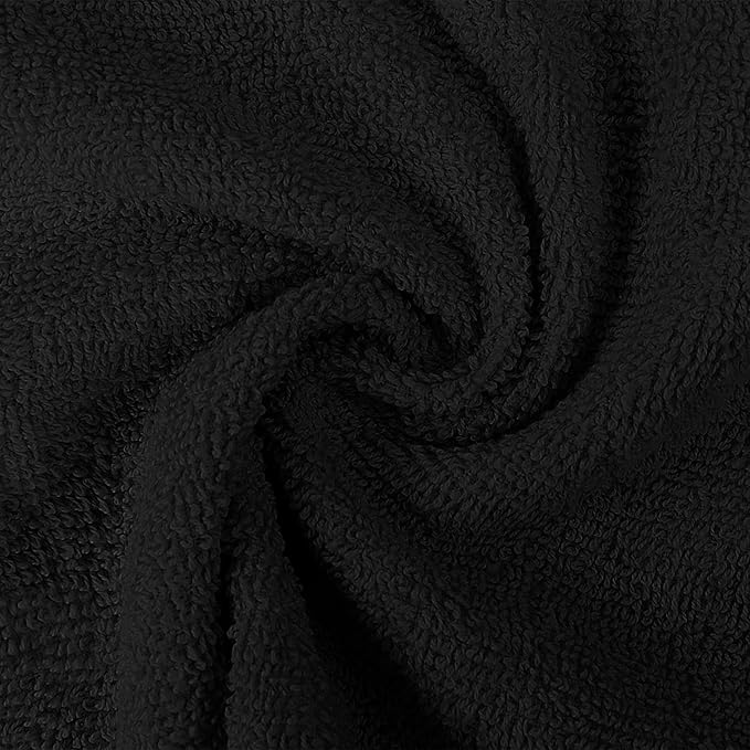 Utopia Towels 12 Pack Premium Wash Cloths Set, 12 by 12 Inches, 100% Cotton Ring Spun, Highly Absorbent and Soft Feel Essential Washcloths for Bathroom, Spa, Gym, and Face, Black