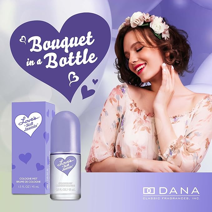 Dana Love's Baby Soft & Love's Soft Jasmin, Bundle Perfumes For Women, (1.5 fl oz)