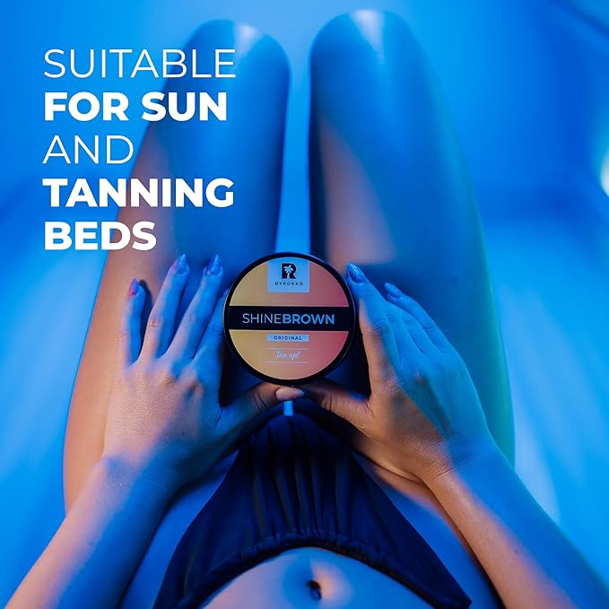 BYROKKO Shine Brown Tan Accelerator Cream 7.1 Fl Oz, Outdoor Sun or Indoor Tanning Oil or Tanning Bed Lotion, Fast Bronzer with Premium Natural Ingredients for Deep, Long-Lasting Glow