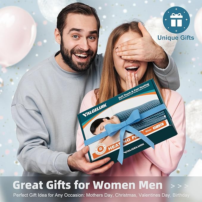 17x33 Heating Pad for Pain Relief | Ultra-Soft Microplush Fabric | 6 Adjustable Heat Settings (Moist & Dry) | Safe 2-Hour Auto Shut-Off | Perfect for Back, Neck, Shoulders | Great Gift Idea