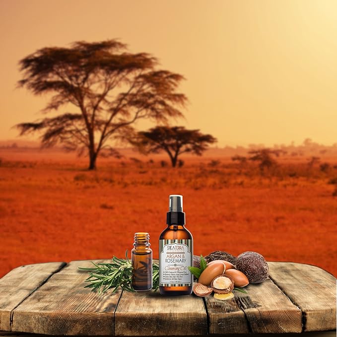 Shea Terra Face and Body Cleanser| Argan & Rosemary Facial Cleansing Oil| Non Toxic All Natural Oil that Cleanse Away Dirt & Debris from Pores for Blemish Free, Soft & Even-toned Skin – 4oz