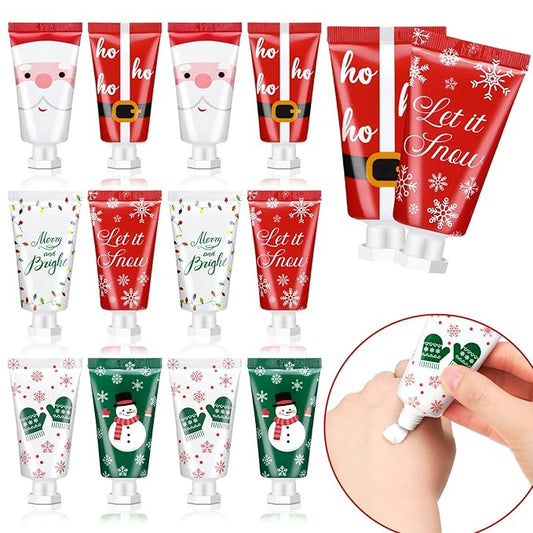 12 Pieces Christmas Hand Cream Gift Set Mini Travel Size Lotion Bulk Beauty Advent Calendar 2025 Holiday Stocking Stuffers for Women Mom Cowrkers Dry Cracked Hands, 30 ml, 6 Natural Plant Fragrances