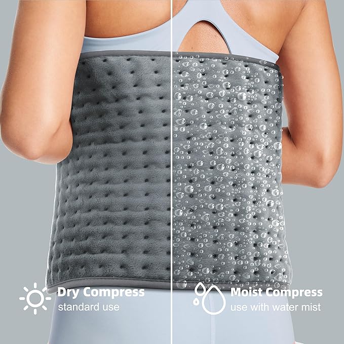 Heating Pad for Pain Relief – 12"x24" Moist/Dry Heat for Back, Neck, Shoulder, and Cramps, Auto-Off, Machine Washable, Ideal Gift for Christmas, Mother's Day, Women, Men, Mom, Dad, Daughter