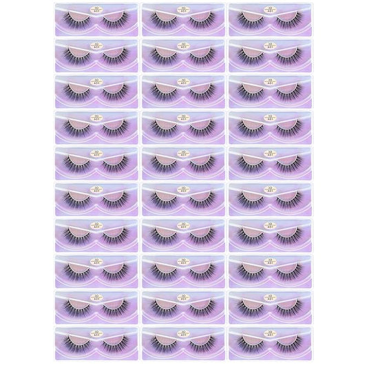 FARRED Wholesale Faux Mink Lashes 30 Pairs 3D A01 Medium Length Vegan Eyelashes Fluffy Volume Strip Lashes Bulk Fake Mixed Natural Look 3D False Eyelashes (3D A01)
